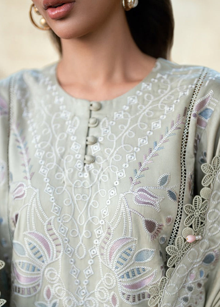 Shades Of Winter by Florent Unstitched Marina Twill Embroidered Suits 3 Piece FL25SW FL-8A - Winter Collection