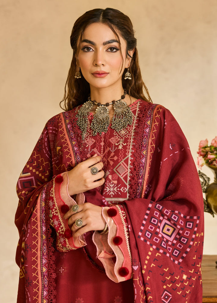 Zync by Florent One Nation Unstitched Khaddar Embroidered Suits 3 Piece FL25ON FL-4A - Winter Collection