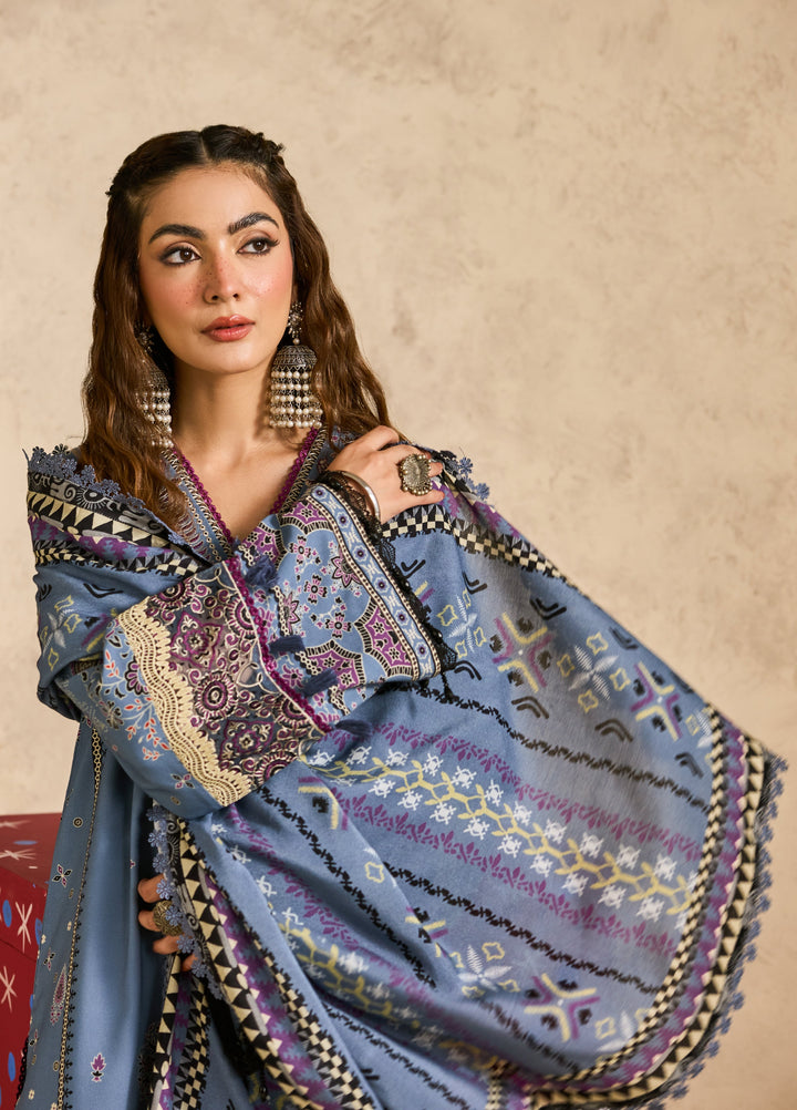 Zync by Florent One Nation Unstitched Khaddar Embroidered Suits 3 Piece FL25ON FL-6A - Winter Collection