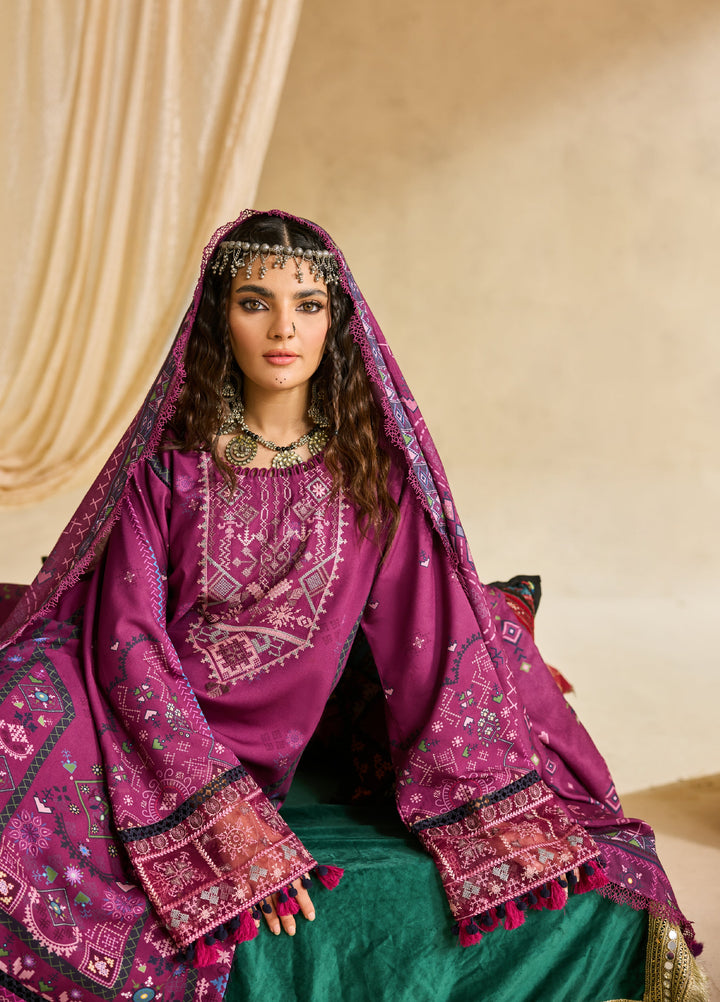 Zync by Florent One Nation Unstitched Khaddar Embroidered Suits 3 Piece FL25ON FL-4B - Winter Collection