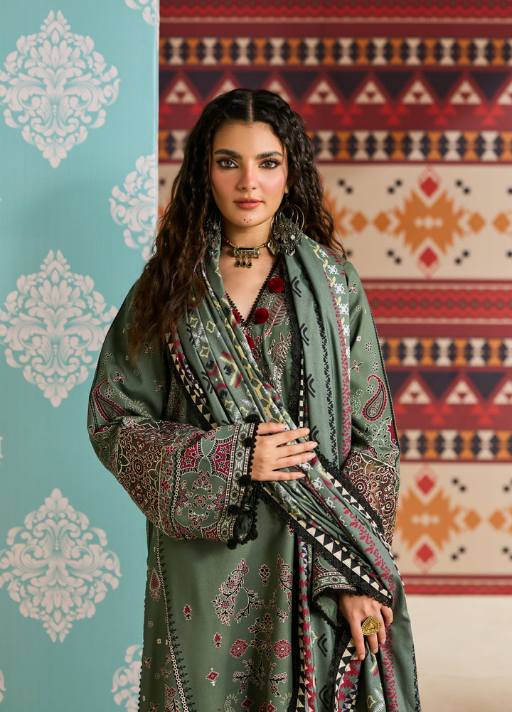 Zync by Florent One Nation Unstitched Khaddar Embroidered Suits 3 Piece FL25ON FL-6B - Winter Collection