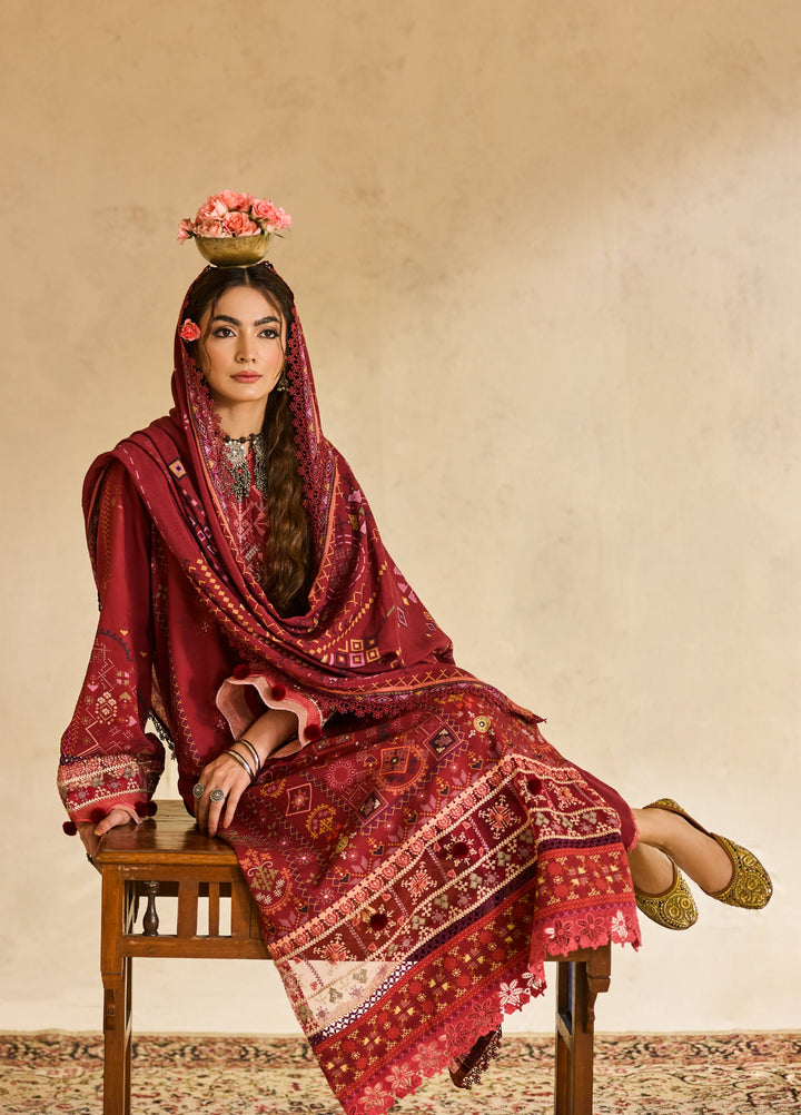Zync by Florent One Nation Unstitched Khaddar Embroidered Suits 3 Piece FL25ON FL-4A - Winter Collection