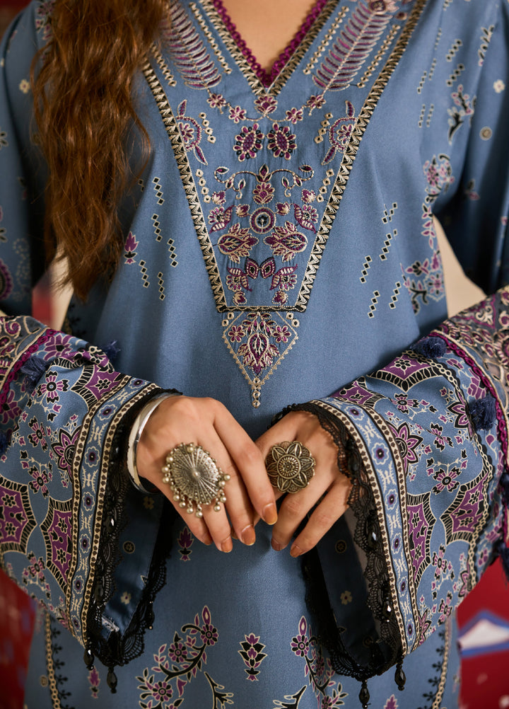 Zync by Florent One Nation Unstitched Khaddar Embroidered Suits 3 Piece FL25ON FL-6A - Winter Collection