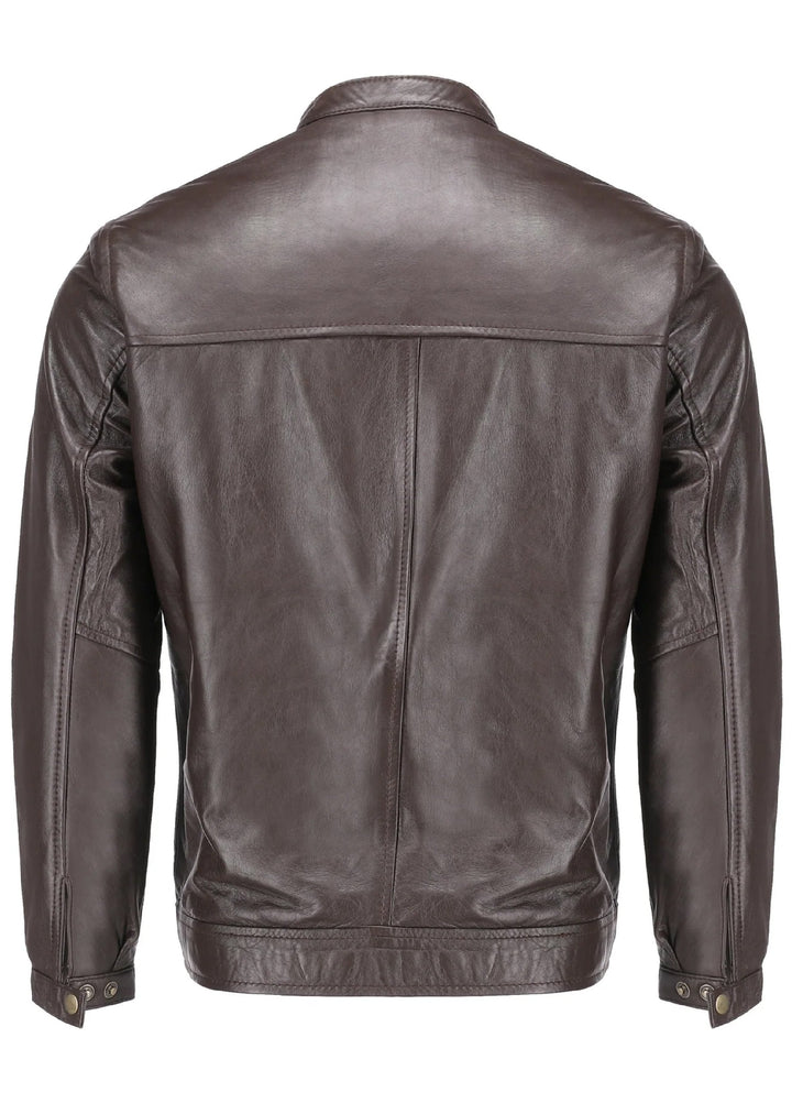 Brown Mens Pure Sheep Leather Jacket