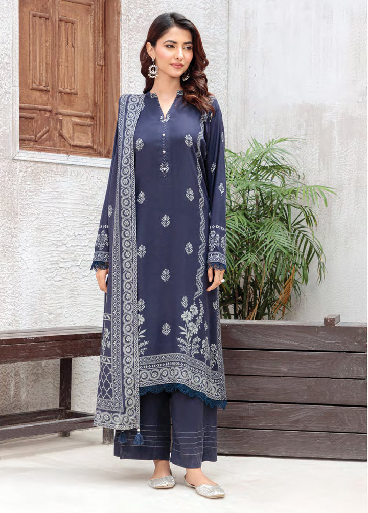Lakhany Printed Pashmina Suits Unstitched 3 Piece LSM25LP LG-SG-0039-C - Winter Collection