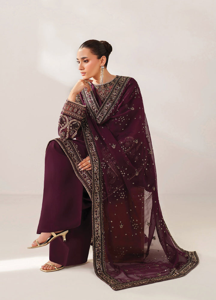 Xenia Formals Unstitched Embroidered Chiffon 3 Piece Suits XE25FU D-10 Nuri - Formal Collection
