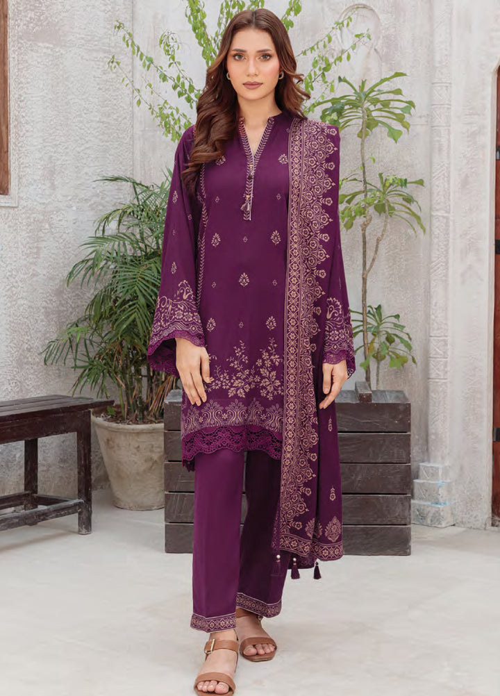Lakhany Printed Pashmina Suits Unstitched 3 Piece LSM25LP LG-UB-0259-C - Winter Collection