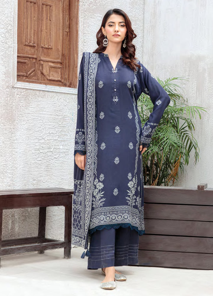 Lakhany Printed Pashmina Suits Unstitched 3 Piece LSM25LP LG-SG-0039-C - Winter Collection