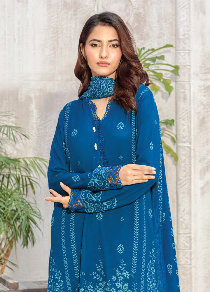 Lakhany Printed Pashmina Suits Unstitched 3 Piece LSM25LP LG-UB-0259-A - Winter Collection
