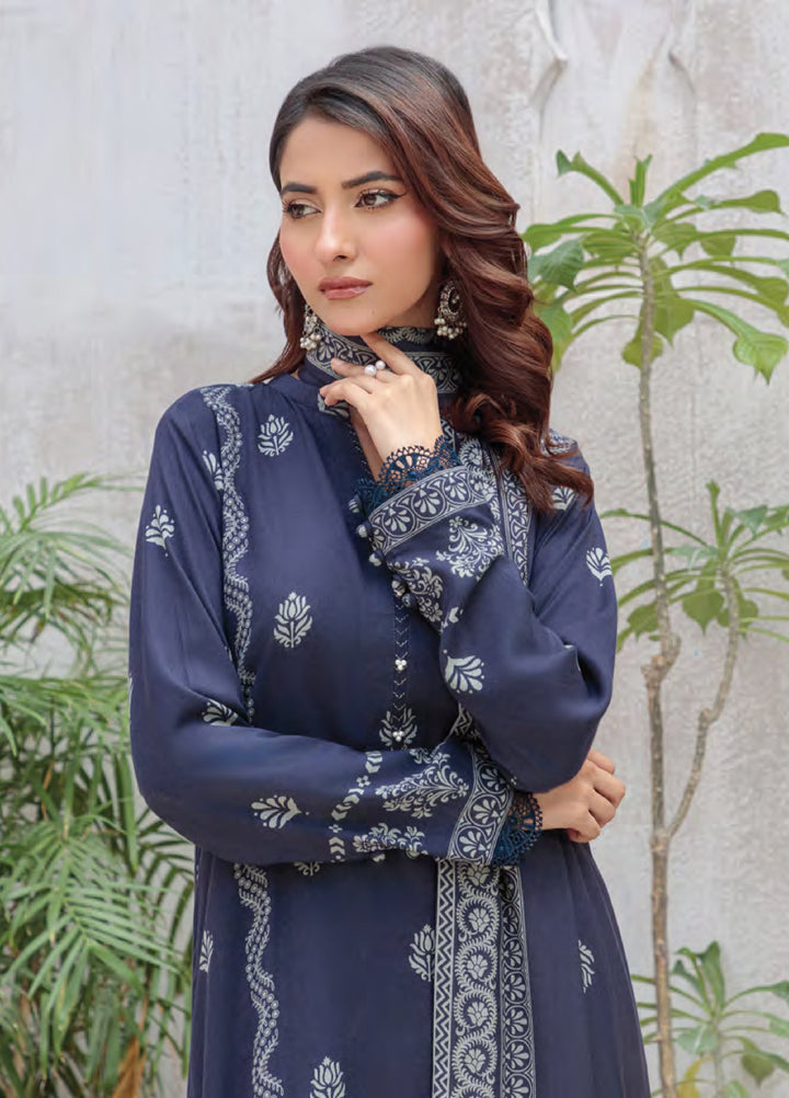 Lakhany Printed Pashmina Suits Unstitched 3 Piece LSM25LP LG-SG-0039-C - Winter Collection