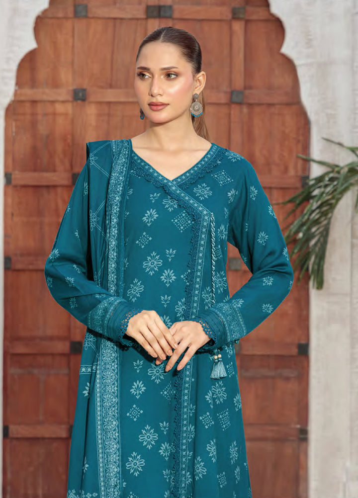 Lakhany Printed Pashmina Suits Unstitched 3 Piece LSM25LP LG-RL-0346-C - Winter Collection