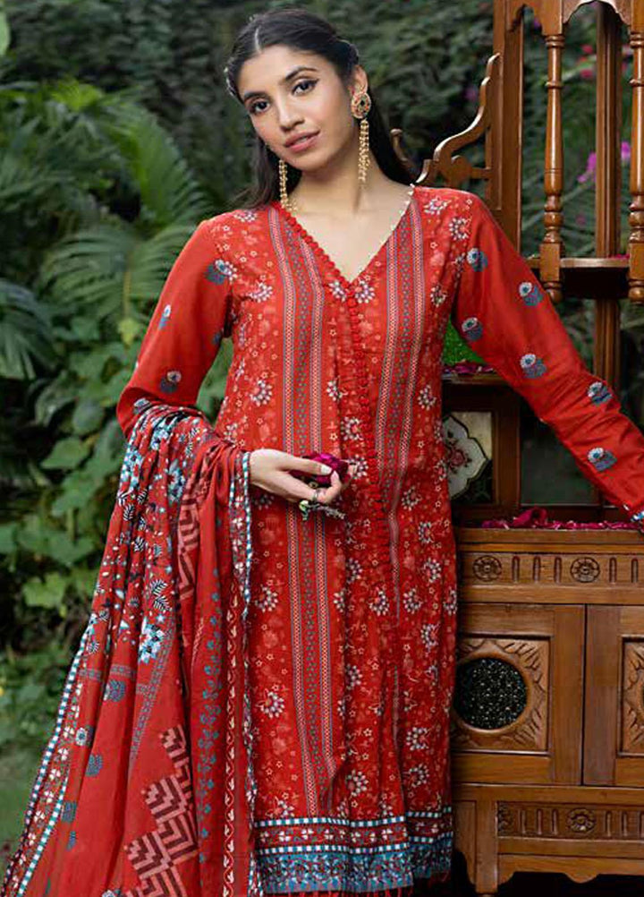 A Red Affair By Gul Ahmed Printed Lawn Suits Unstitched 3 Piece GA23RA CL-32218 - Summer Collection