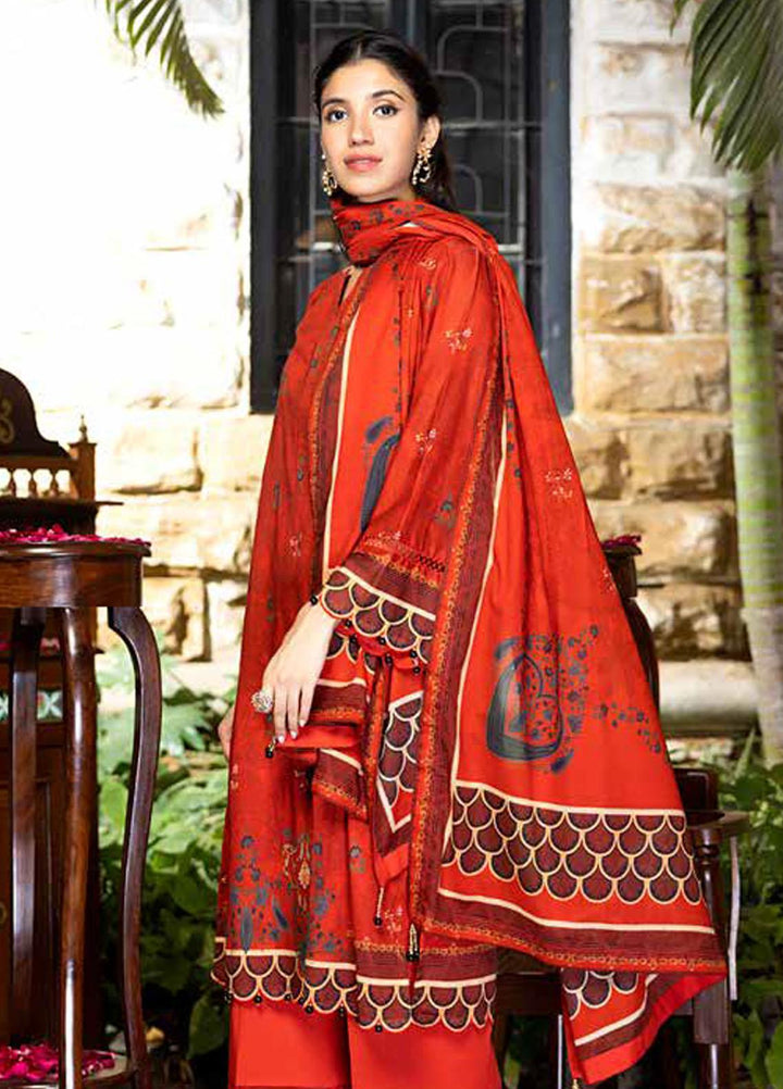 A Red Affair By Gul Ahmed Printed Lawn Suits Unstitched 3 Piece GA23RA CL-32252 - Summer Collection