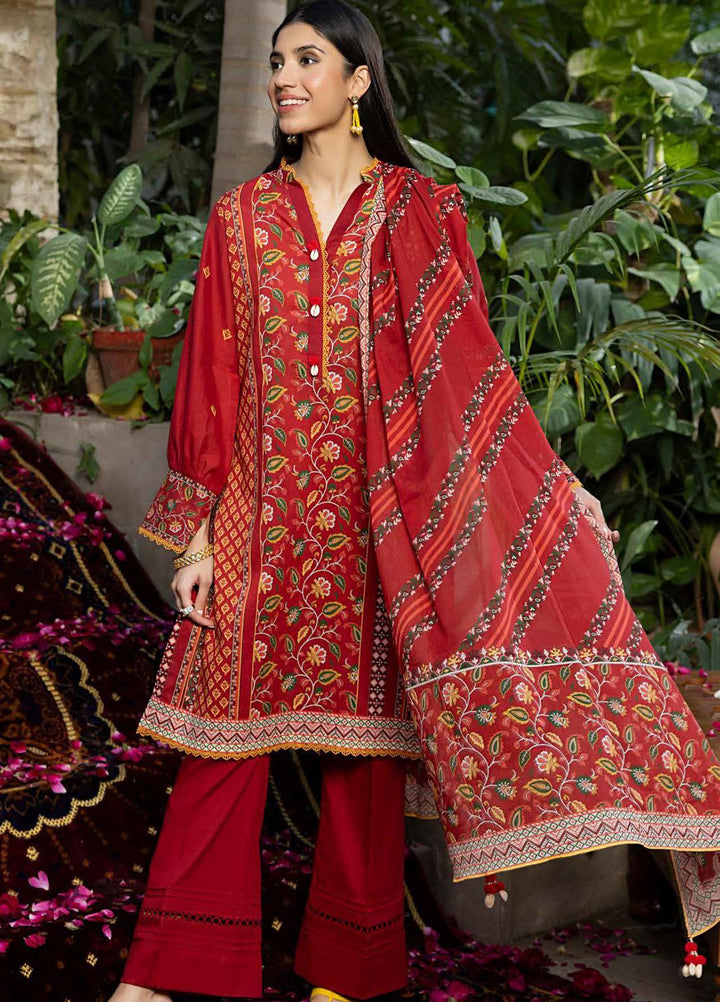 A Red Affair By Gul Ahmed Printed Lawn Suits Unstitched 3 Piece GA23RA CL-32253 - Summer Collection