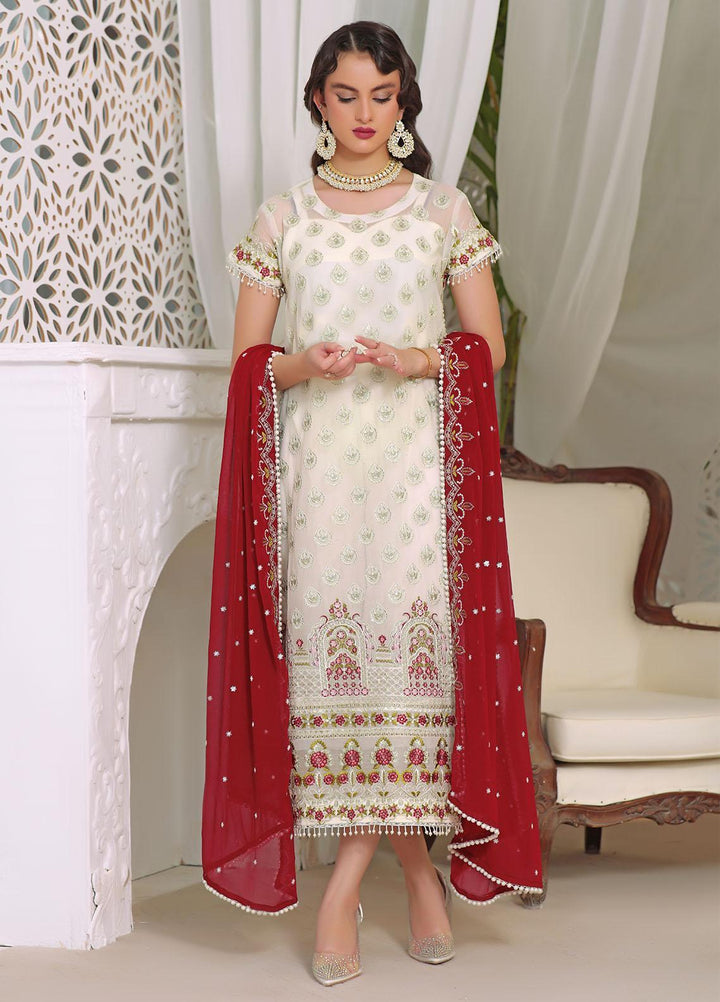 Aaina By Awwal Embroidered Chiffon Suits Unstitched 3 Piece AW23A D-01 Aaqs - Luxury Collection