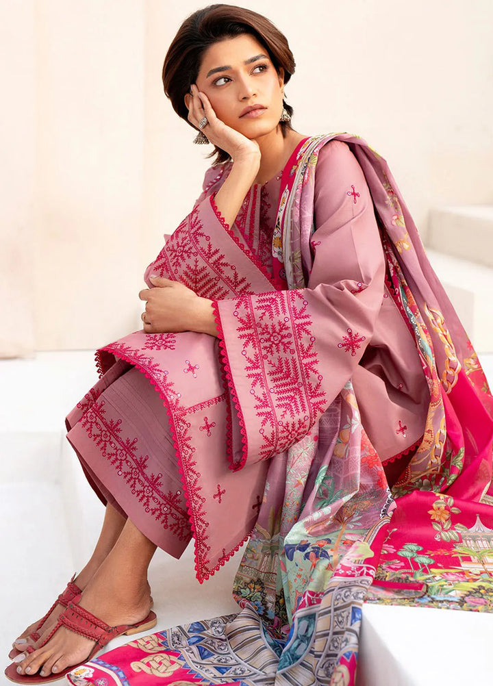 Aaina by Bin Ilyas Embroidered Lawn Suit Unstitched 3 Piece BI25AL 83 B - Summer Collection
