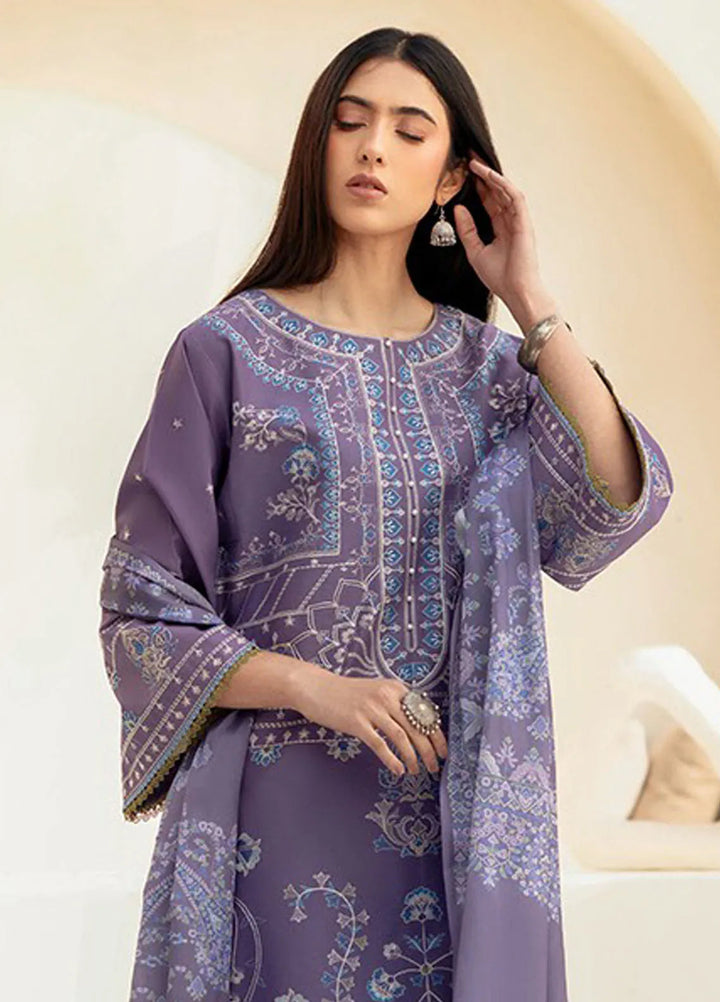 Aaina by Bin Ilyas Embroidered Lawn Suit Unstitched 3 Piece BI25AL 87 B - Summer Collection