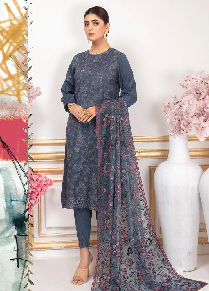 Aalaya Embroidered Lawn Suits Unstitched 3 Piece ALY22EL D-08 - Premium Collection