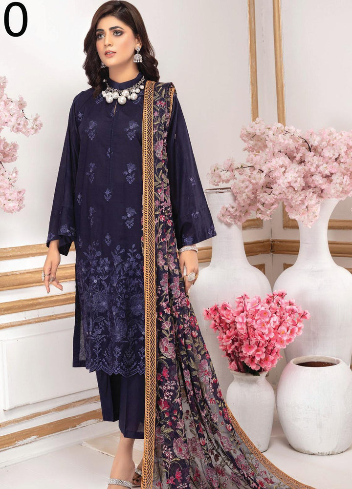 Aalaya Embroidered Lawn Suits Unstitched 3 Piece ALY22EL D-10 - Premium Collection
