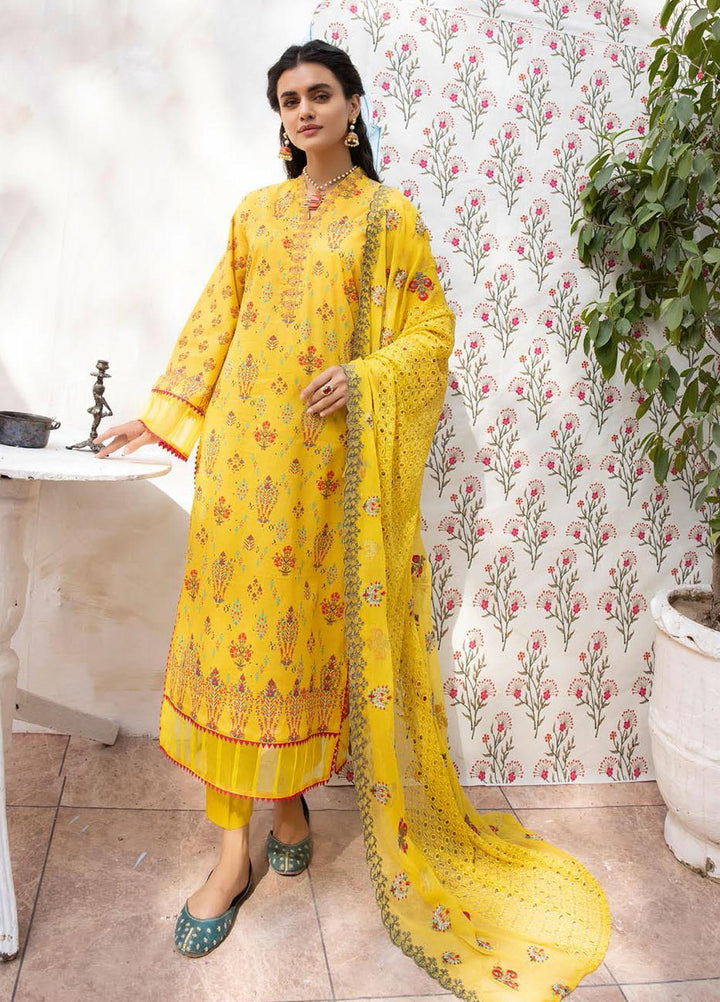Aalaya Printed Lawn Suits Unstitched 3 Piece ALY22PL D-02 - Premium Collection