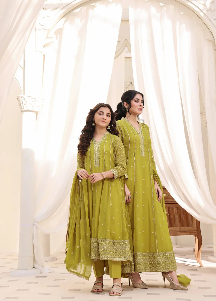 Abaan Zohan Pret Embroidered Chiffon 3 Piece Suit Kashish Kids Dhaani