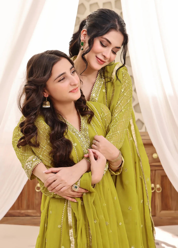 Abaan Zohan Pret Embroidered Chiffon 3 Piece Suit Kashish Kids Dhaani