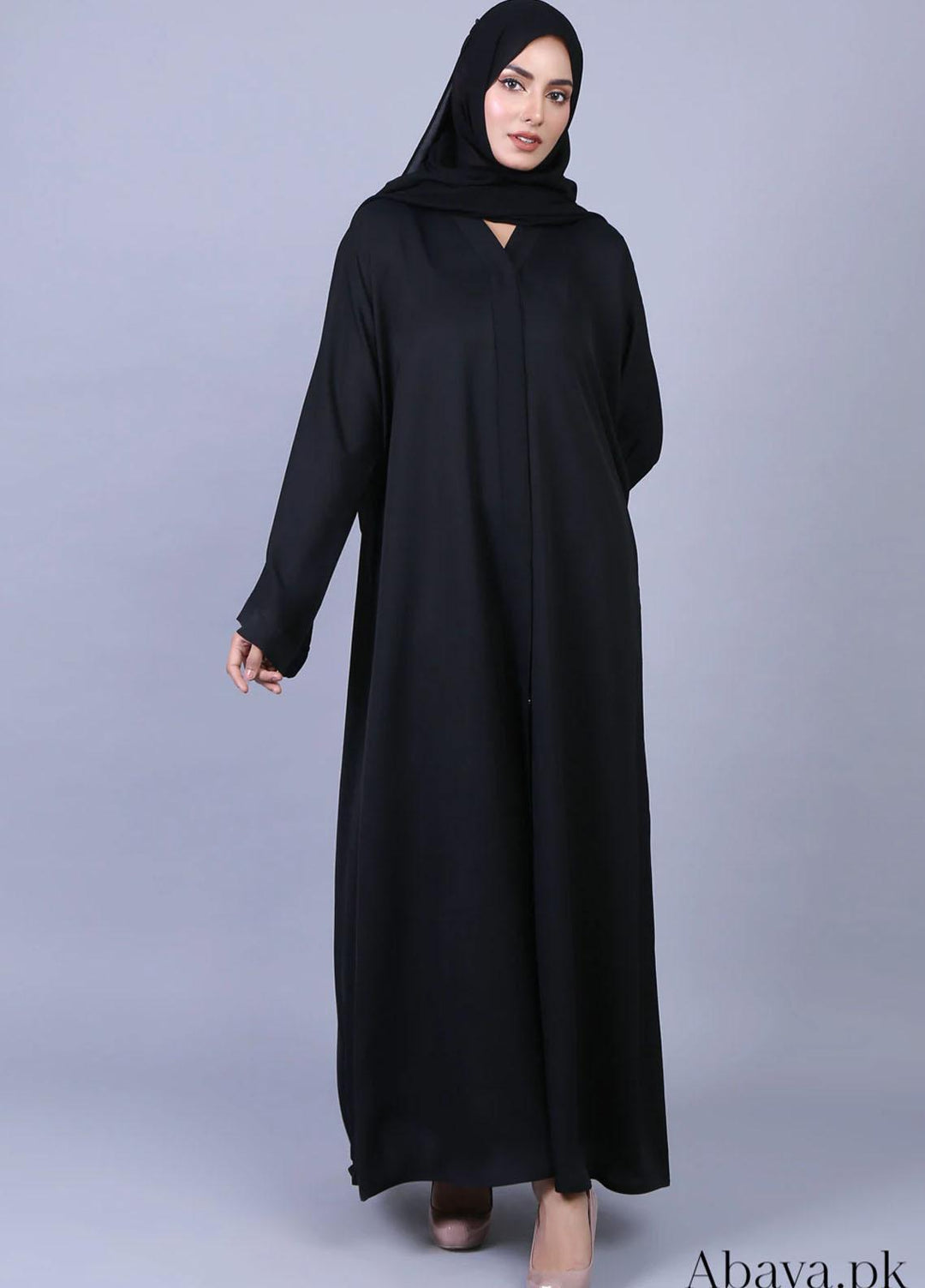 Abaya pk Casual Nida Stitched Abaya ABA22C Pristine Black