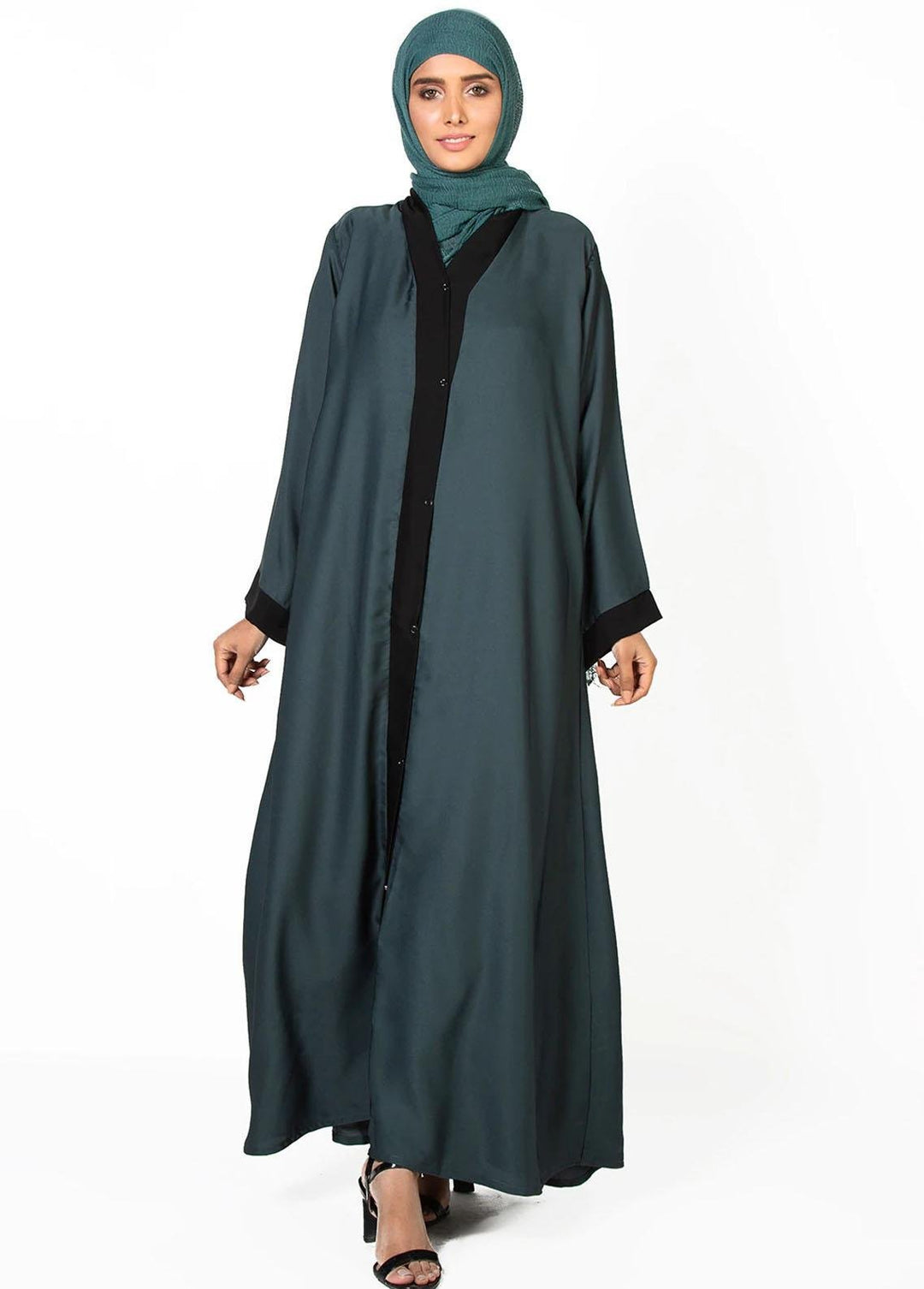 Abaya pk Casual Nida Stitched Abaya ABA22C Pristine Green