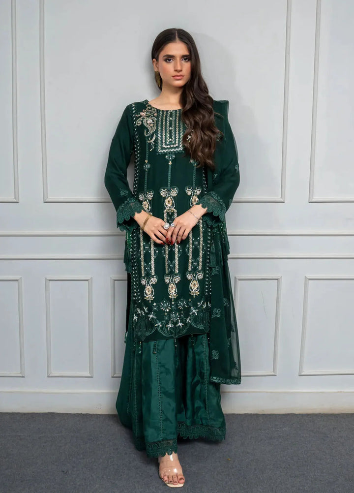 Adam Couture Pret Embroidered Chiffon 3 Piece Suit Gul Bahar