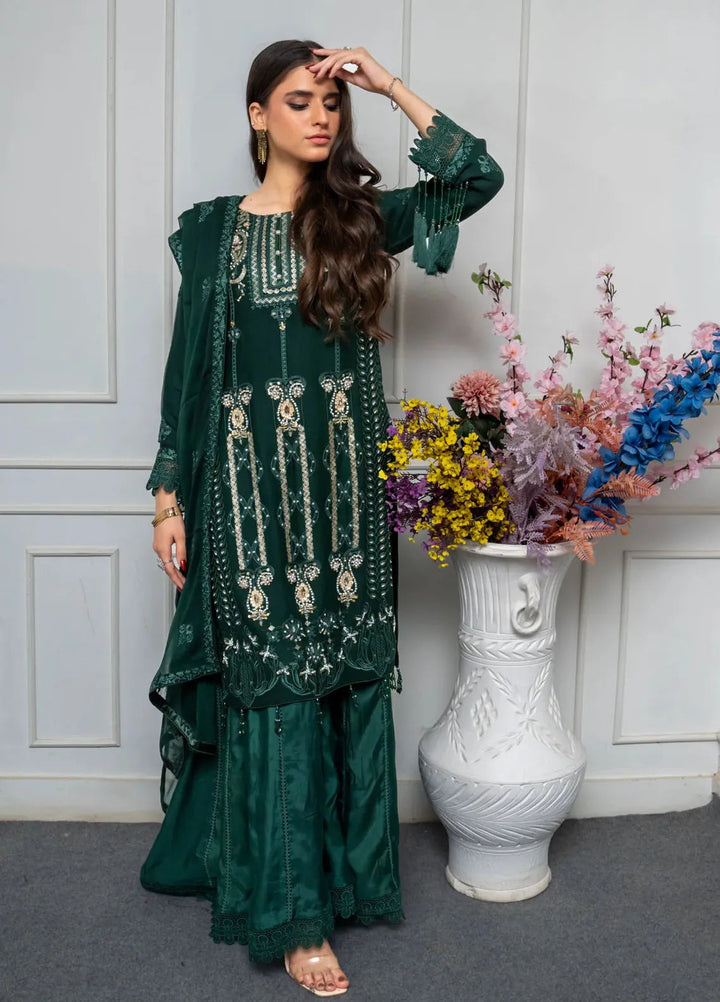 Adam Couture Pret Embroidered Chiffon 3 Piece Suit Gul Bahar