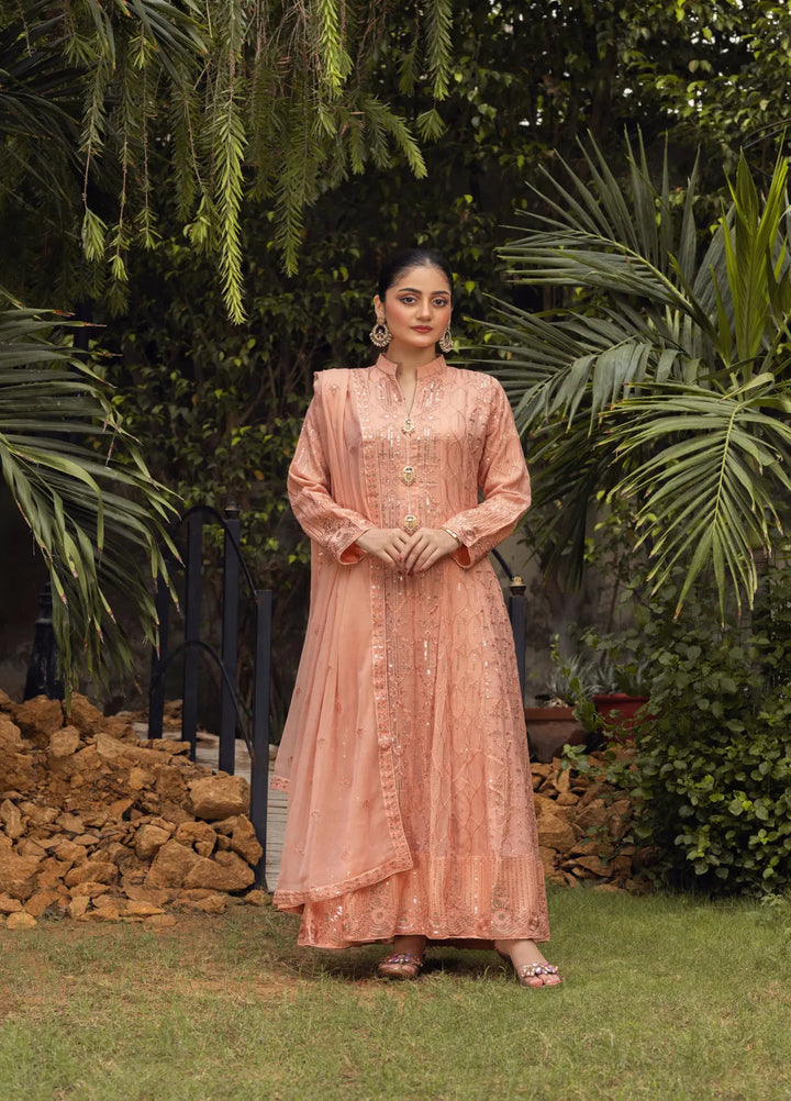 Adams Couture Pret Embroidered Chiffon 3 Piece Suit Gulmina T Pink