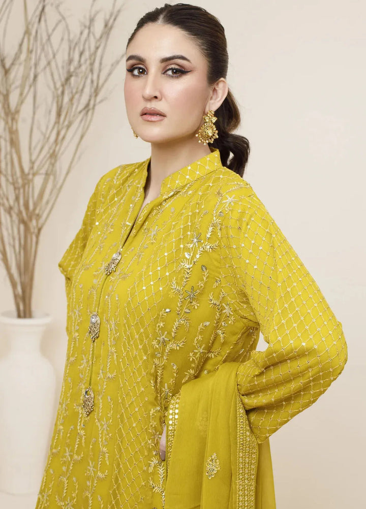 Adams Couture Pret Embroidered Chiffon 3 Piece Suit Tajmehal