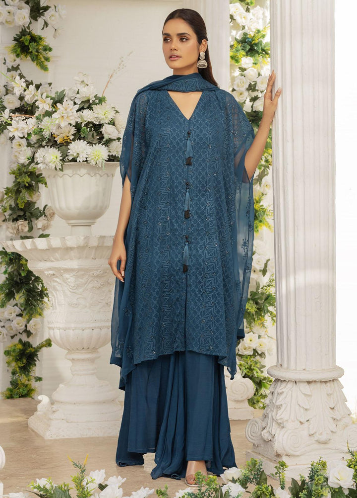 Afreen By Shamooz Embroidered Chiffon Suits Unstitched 3 Piece SHM23A SU-050 Bia - Festive Collection