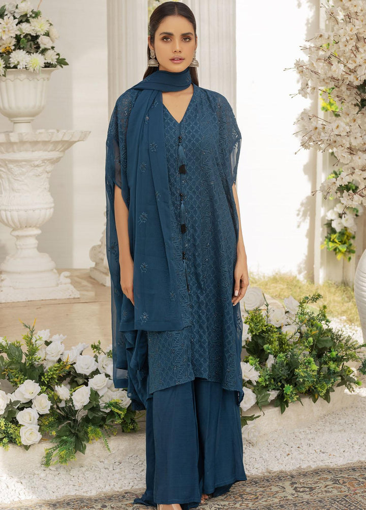 Afreen By Shamooz Embroidered Chiffon Suits Unstitched 3 Piece SHM23A SU-050 Bia - Festive Collection