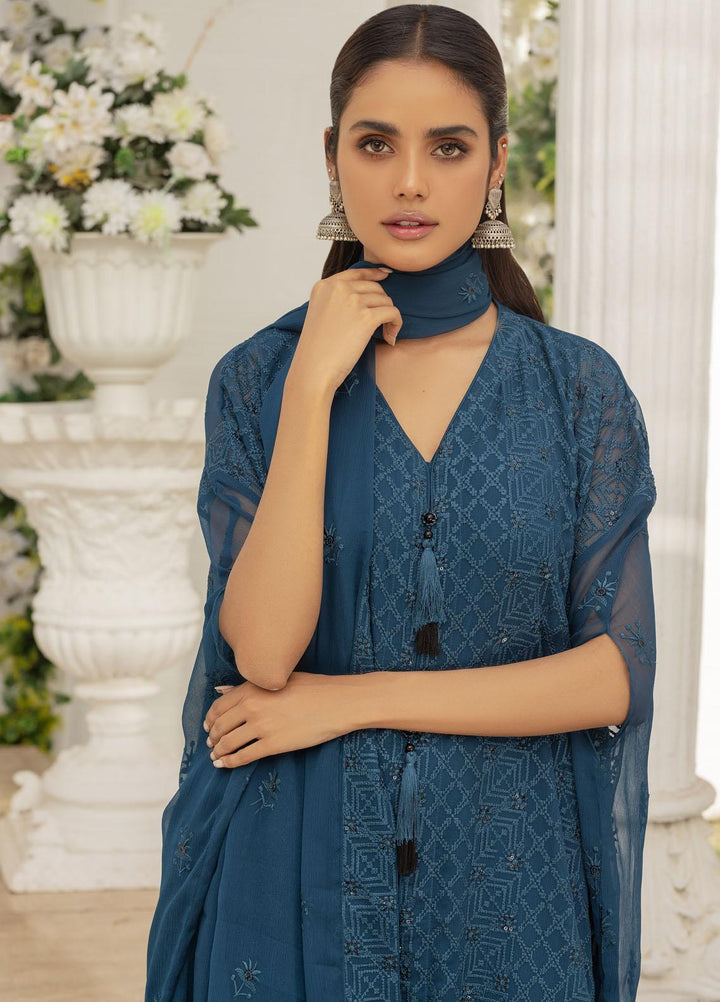 Afreen By Shamooz Embroidered Chiffon Suits Unstitched 3 Piece SHM23A SU-050 Bia - Festive Collection