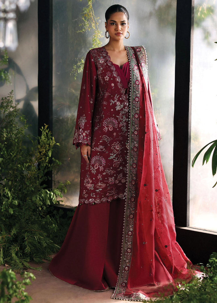Afrozeh Embroidered Chiffon Suits Unstitched 3 Piece AF25LF D-09 Yalira - Formals Collection