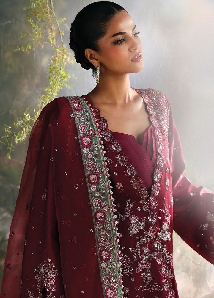 Afrozeh Embroidered Chiffon Suits Unstitched 3 Piece AF25LF D-09 Yalira - Formals Collection