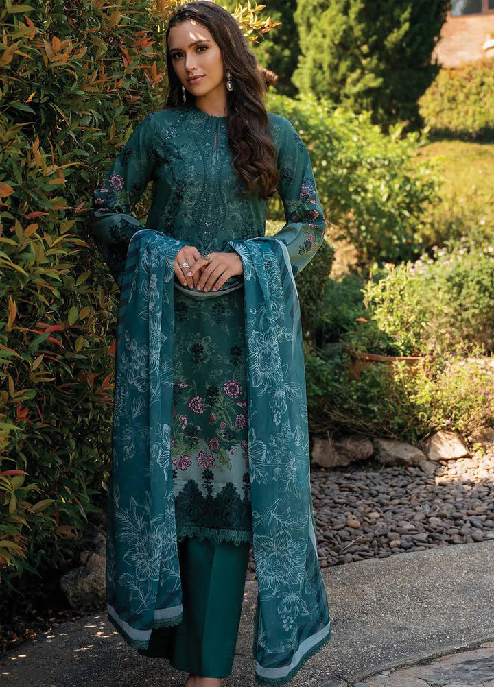 Afrozeh Embroidered Lawn Suit Unstitched 3 Piece AF25DH D-02 Opaline A - Summer Collection