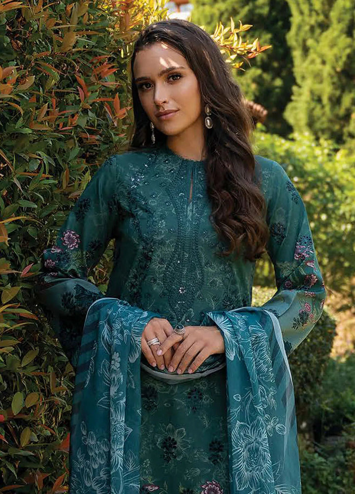 Afrozeh Embroidered Lawn Suit Unstitched 3 Piece AF25DH D-02 Opaline A - Summer Collection