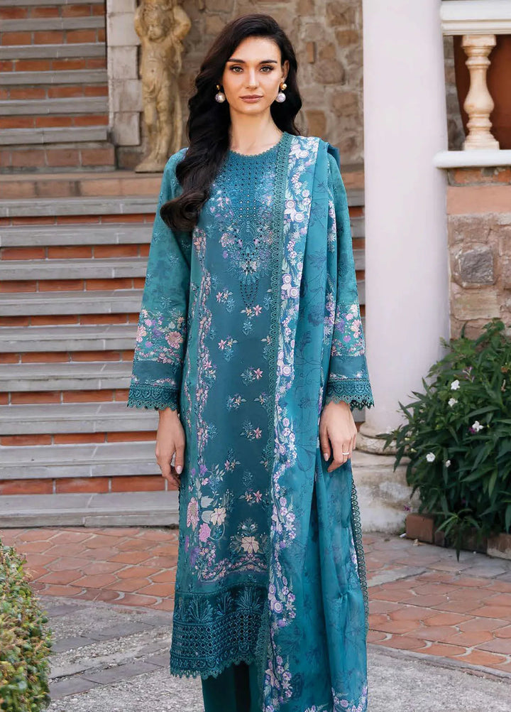 Afrozeh Embroidered Lawn Suit Unstitched 3 Piece AF25DH D-04 Eden A - Summer Collection