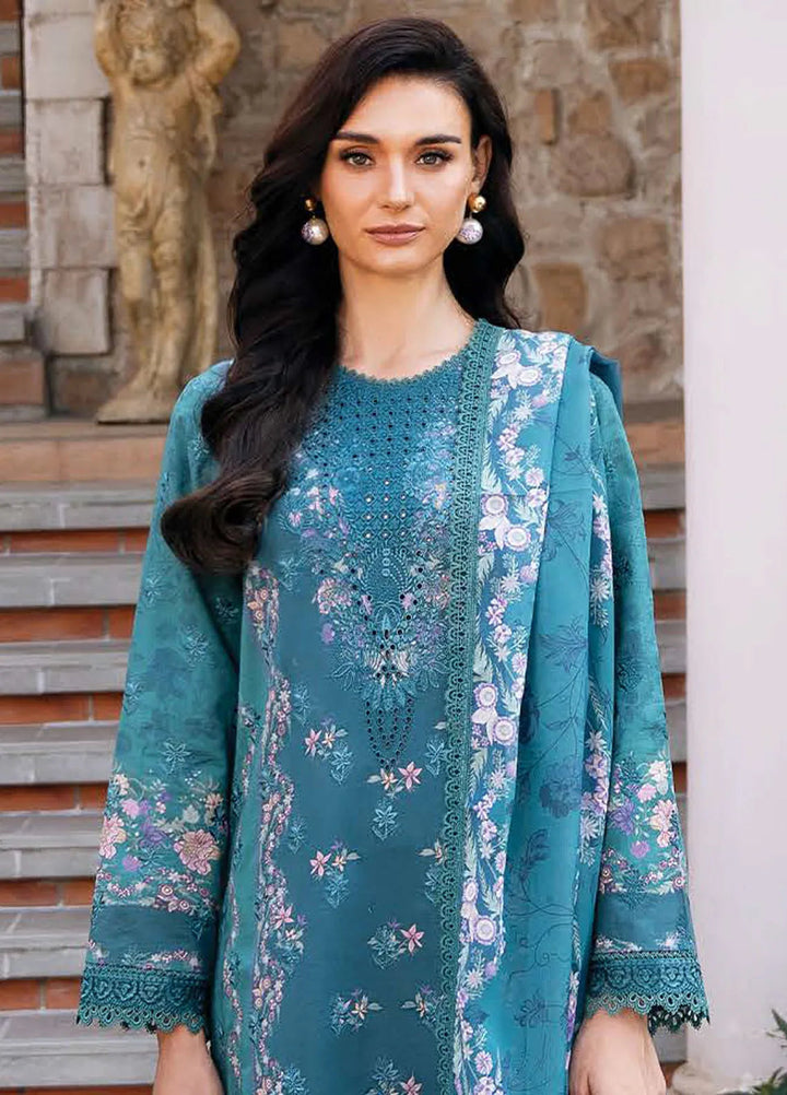 Afrozeh Embroidered Lawn Suit Unstitched 3 Piece AF25DH D-04 Eden A - Summer Collection