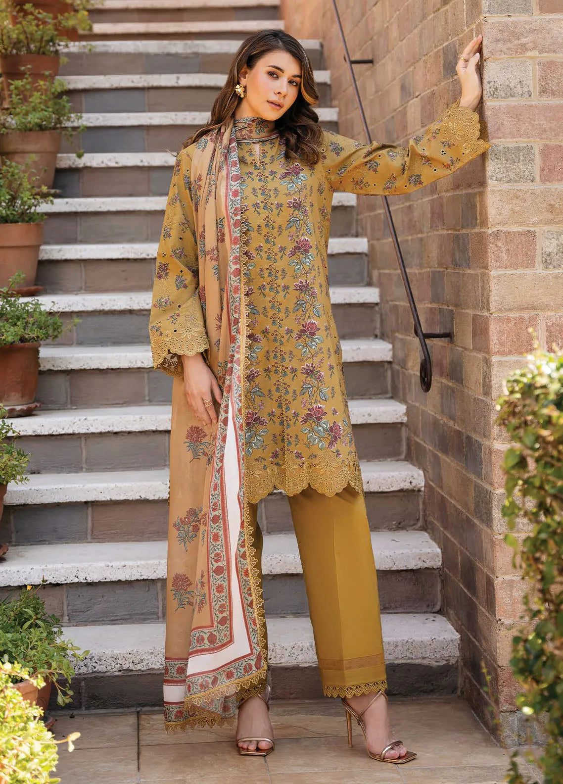 Afrozeh Embroidered Lawn Suits Unstitched 3 Piece AF21SS 10-SOOTHING SKIES - Summer Collection main image 1