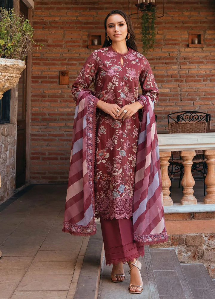 Afrozeh Embroidered Lawn Suit Unstitched 3 Piece AF25DH D-08 Azara B - Summer Collection