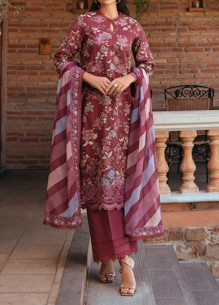 Afrozeh Embroidered Lawn Suit Unstitched 3 Piece AF25DH D-08 Azara B - Summer Collection