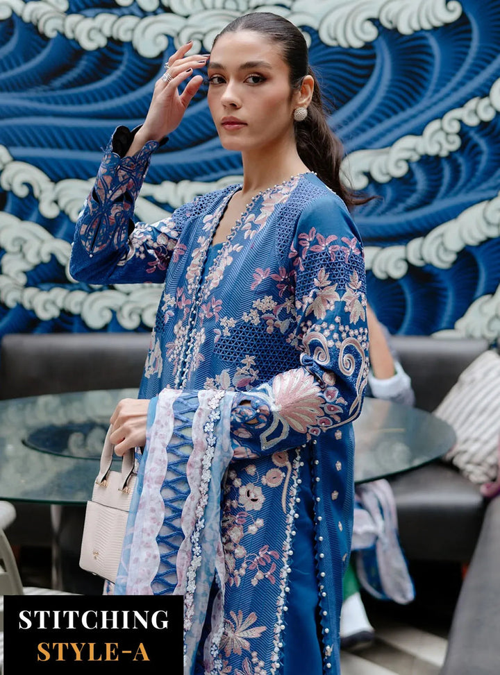 Afrozeh Embroidered Lawn Suits Unstitched 3 Piece AF25UL25 D-05 Eclipse - Luxury Collection