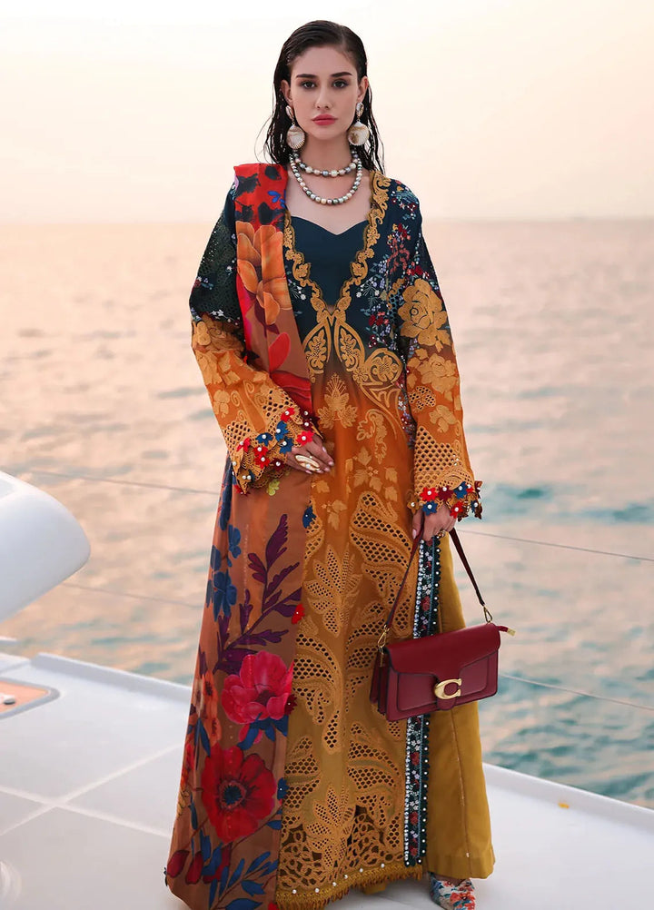 Afrozeh Embroidered Lawn Suits Unstitched 3 Piece AF25UL25 D-09 Halacy - Luxury Collection