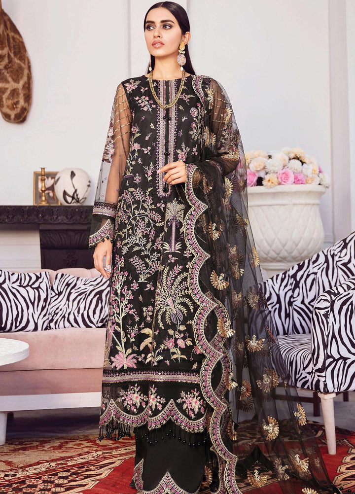 Afrozeh Embroidered Net Suits Unstitched 3 Piece AF21LF 07-COCKTAIL - Summer Collection