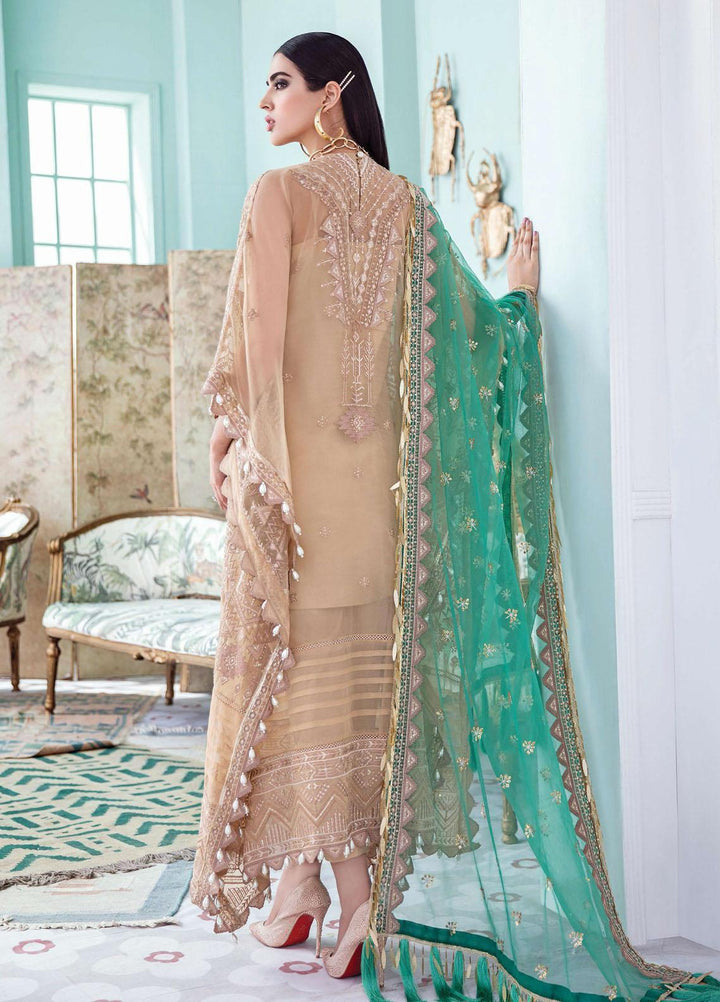 Afrozeh Embroidered Organza Suits Unstitched 3 Piece AF21LF 08-CANDLE LIGHT - Summer Collection