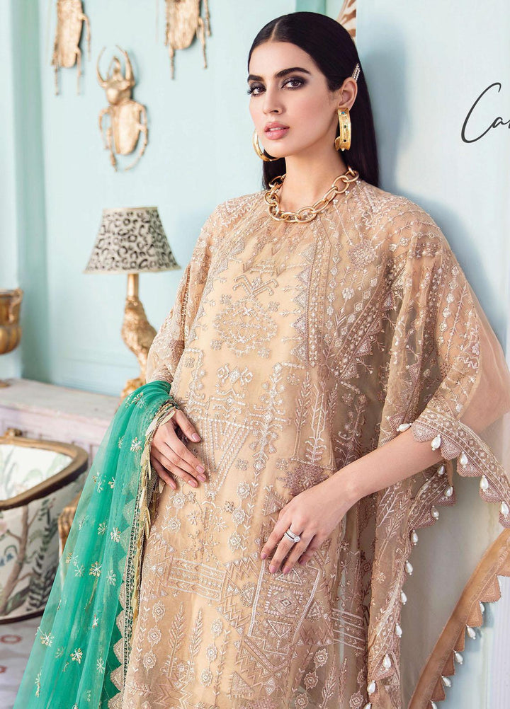 Afrozeh Embroidered Organza Suits Unstitched 3 Piece AF21LF 08-CANDLE LIGHT - Summer Collection