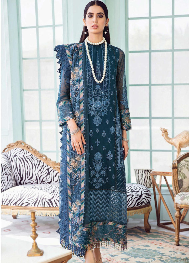 Afrozeh Embroidered Chiffon Suits Unstitched 3 Piece AF21LF 10-SANGRIA - Summer Collection